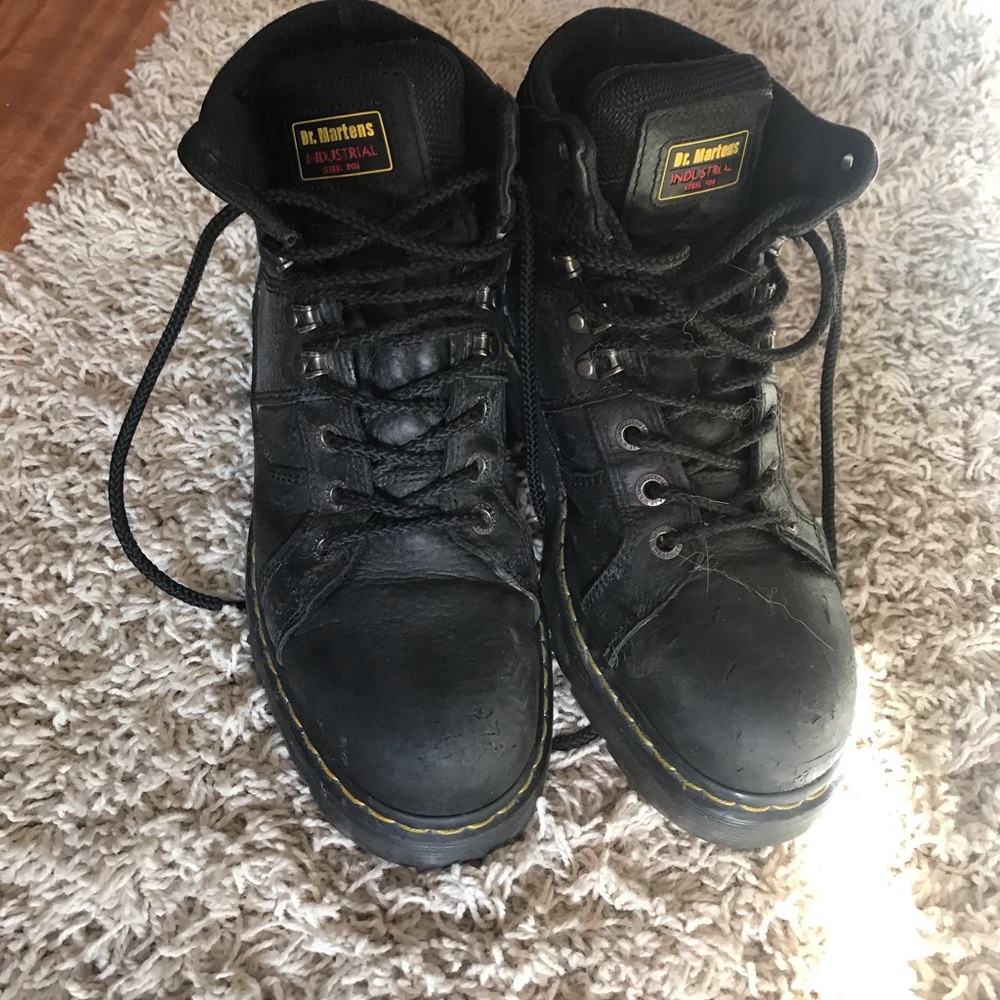 Dr. Martens steel toe boots. Slightly used
